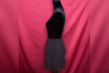 Load image into Gallery viewer, Black Mini Skater Skirt with Tiered Design