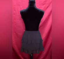 Load image into Gallery viewer, Black Mini Skater Skirt with Tiered Design