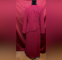 Load image into Gallery viewer, Byer California Red Asymmetrical Tiered Gown with Bell Sleeves