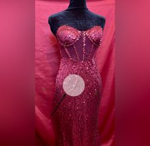 Load image into Gallery viewer, Elegant Burgundy Sequin Gown
