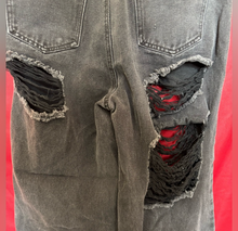 Load image into Gallery viewer, Distressed Black Wide-Leg Jeans
