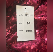 Load image into Gallery viewer, Elegant Burgundy Sequin Gown
