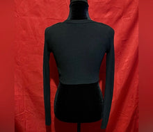 Load image into Gallery viewer, Black Ribbed Juniors Sweater
