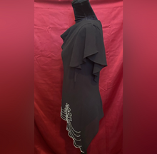 Load image into Gallery viewer, Metaphor Black Asymmetrical Embellished Blouse
