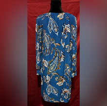 Load image into Gallery viewer, Chico's Vibrant Blue Paisley Long Sleeve Dress
