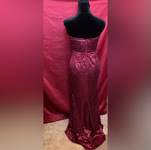 Load image into Gallery viewer, Elegant Burgundy Sequin Gown
