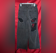 Load image into Gallery viewer, Distressed Black Wide-Leg Jeans
