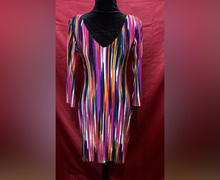 Load image into Gallery viewer, Snap Colorful Striped Dress
