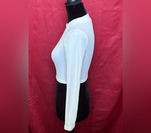 Load image into Gallery viewer, White Ribbed Long Sleeve Crop Top
