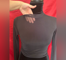 Load image into Gallery viewer, Mesh Elegant Black Long Sleeve Women’s Top
