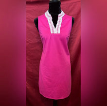 Load image into Gallery viewer, Pink Sleeveless Dress with White Trim
