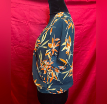 Load image into Gallery viewer, Floral Wrap Top - Navy Blue and Orange
