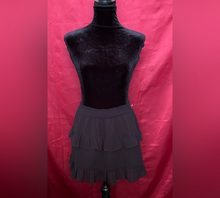 Load image into Gallery viewer, Black Mini Skater Skirt with Tiered Design
