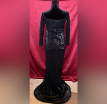 Load image into Gallery viewer, Elegant Black Sequin Evening Gown
