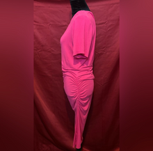 Load image into Gallery viewer, VENUS Pink Midi Dress with Gathered Detail
