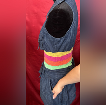 Load image into Gallery viewer, Colorful Denim Halter Dress
