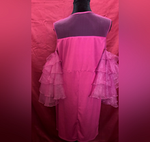 Load image into Gallery viewer, Elegant Pink Ruffle Sleeve Dress
