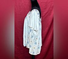 Load image into Gallery viewer, Embroidered White and Blue Women's Top
