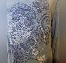 Load image into Gallery viewer, Earth Yoga Blue Floral Long Sleeve Top
