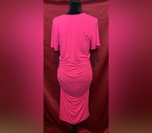 Load image into Gallery viewer, VENUS Pink Midi Dress with Gathered Detail
