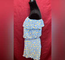Load image into Gallery viewer, Floral Blue Off-Shoulder Romper
