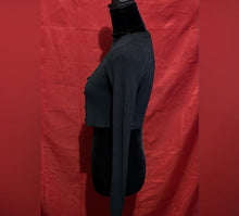 Load image into Gallery viewer, Black Ribbed Juniors Sweater
