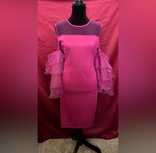 Load image into Gallery viewer, Elegant Pink Ruffle Sleeve Dress
