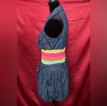 Load image into Gallery viewer, Colorful Denim Halter Dress
