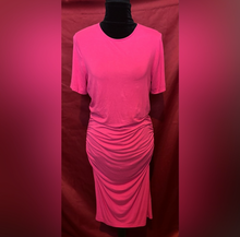 Load image into Gallery viewer, VENUS Pink Midi Dress with Gathered Detail
