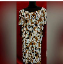 Load image into Gallery viewer, Geometric Patterned Brown and Black Women's Dress
