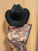 Load image into Gallery viewer, Black Cowgirl Hat w/ Bling Stars Accents
