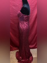 Load image into Gallery viewer, Elegant Burgundy Sequin Gown
