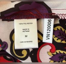 Load image into Gallery viewer, New York &amp; Company Red and White 3/4 Sleeve Graphic Blouse
