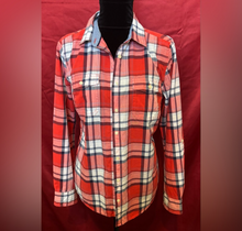 Load image into Gallery viewer, Red and White Plaid Button-Up Shirt
