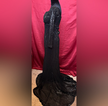 Load image into Gallery viewer, Elegant Black Sequin Evening Gown

