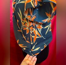 Load image into Gallery viewer, Floral Wrap Top - Navy Blue and Orange
