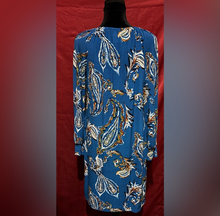 Load image into Gallery viewer, Chico's Vibrant Blue Paisley Long Sleeve Dress
