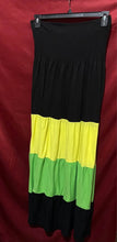 Load image into Gallery viewer, Just Love Black Dress with Contrasting Yellow and Green Panels
