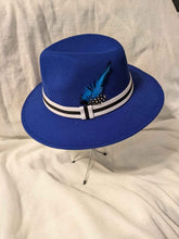 Load image into Gallery viewer, NEW Royal blue/wht Fedora
