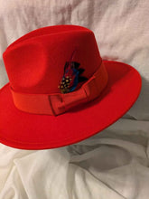 Load image into Gallery viewer, NEW Red/Royal blue Fedora
