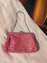 Load image into Gallery viewer, Pink Iridescent Bead Cocktail Purse
