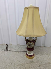 Load image into Gallery viewer, Vintage Burgundy Floral Lamp
