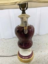 Load image into Gallery viewer, Vintage Burgundy Floral Lamp

