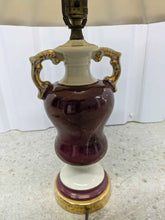 Load image into Gallery viewer, Vintage Burgundy Floral Lamp
