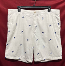 Load image into Gallery viewer, White Classic Izod Shorts with Scattered Blue Palm Tree Embroidery

