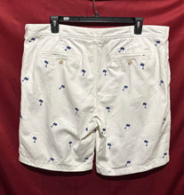 Load image into Gallery viewer, White Classic Izod Shorts with Scattered Blue Palm Tree Embroidery

